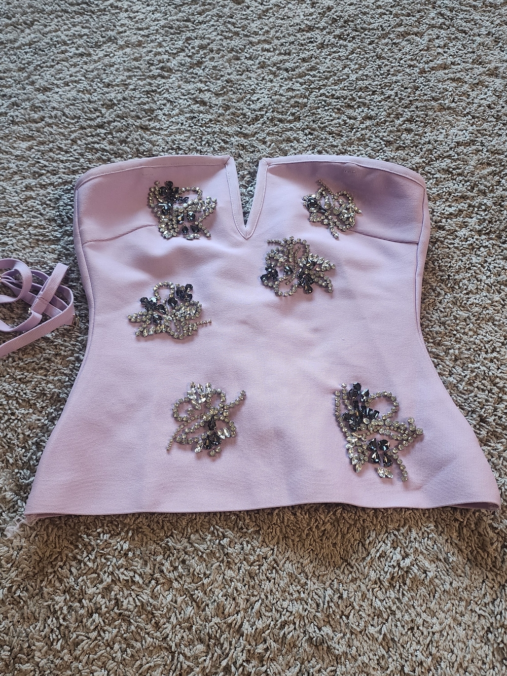 Strapless Lilac Embellished Top (Bandage ) Karen Millen - Picture 12 of 13